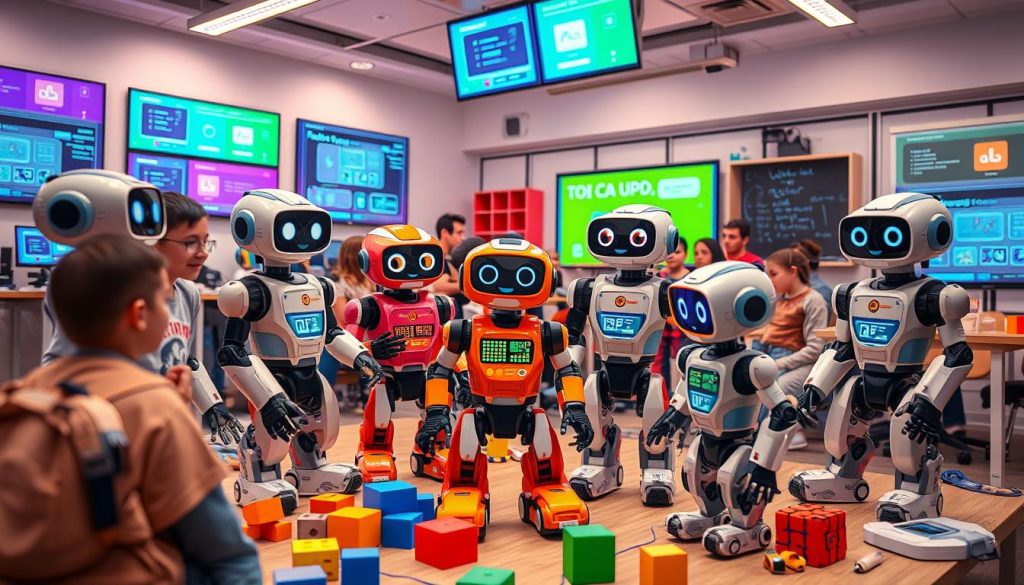 Interactive robots teaching coding basics